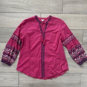 Reba Magenta Embroidered Blouse